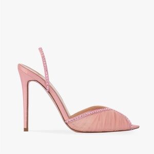 NWT Andrea Wazen Katy Light Pink Slingback Heels 38